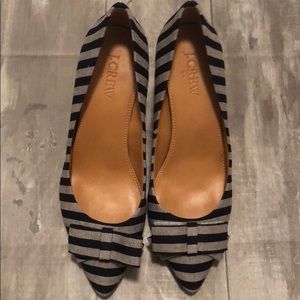 J.crew navy and gray striped heel. NIB.